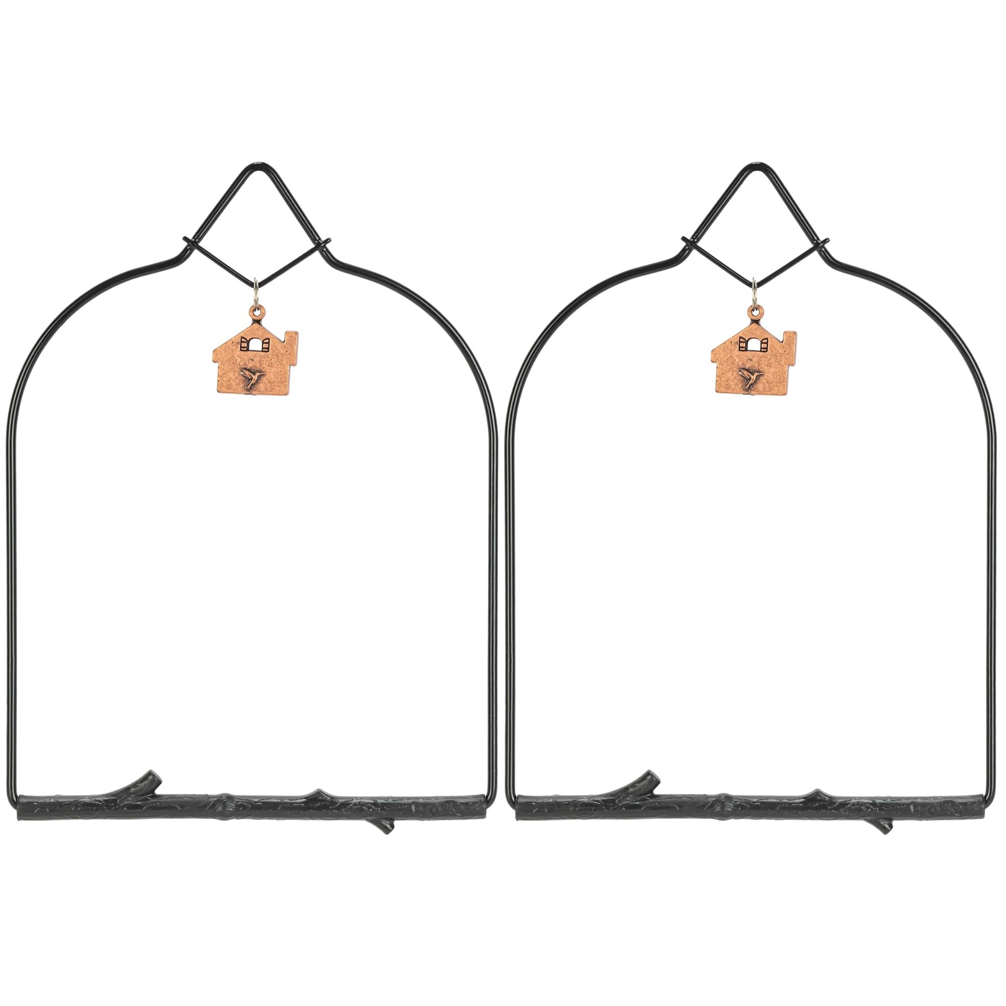 Pop's Birding Hummingbird Swing, USA Made Original Charm Humming Bird Swing for Outdoors (Charm Home (Onyx), 2 Pack)