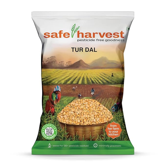 Safe Harvest Pesticide Free Goodness Unpolished Tur Dal/Arhar Dal | Natural | Chemical Free | Vegan | Gluten Free – 1Kg at Rs. 135