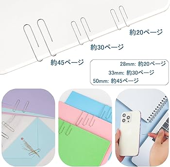 Amazon | SOYANGNEK 340個 ダブルクリップ 大 中 小 ペーパー
