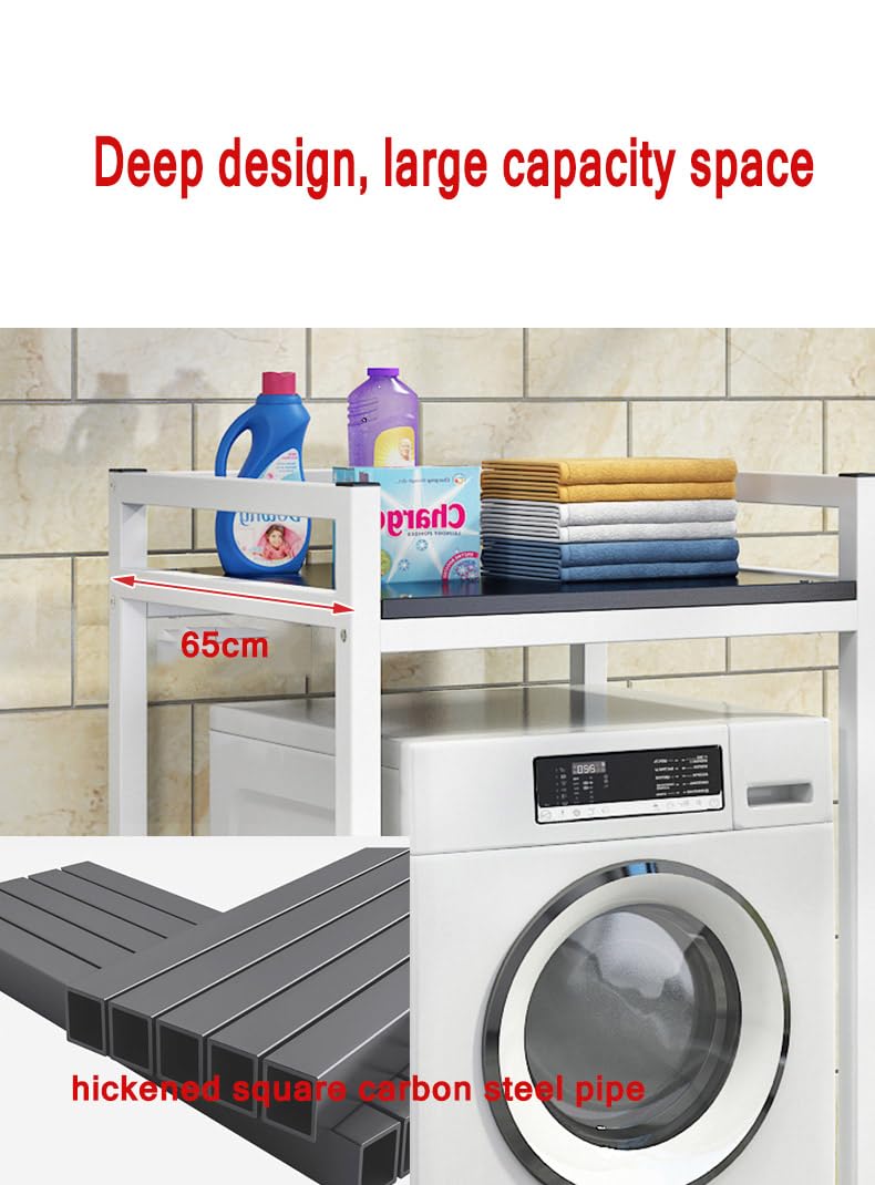 Laveuse et sécheuse en teck avec roues – Fourrure de lavage pour un gain de place pratique et facile