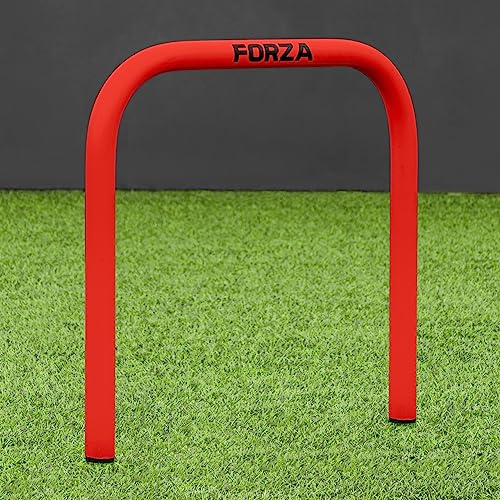 FORZA Soccer Pro Passing Arcs [4 Pack] - Grass/4G Pitches - Optional Bases (with Bag, Red, Without Base)