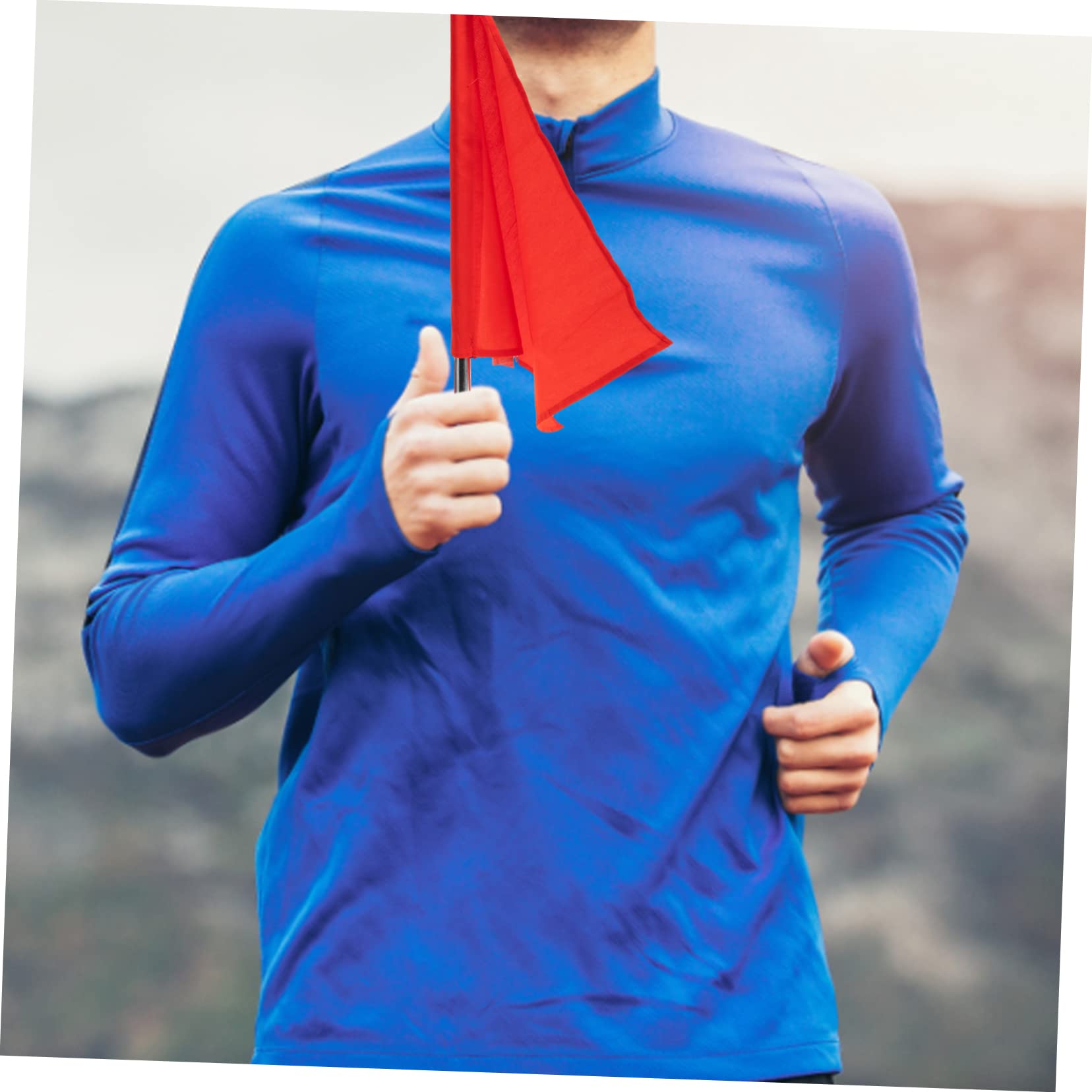 ifundom 2pcs Race Track Safety Flags Football Flag Whistle Stainless Steel Pole