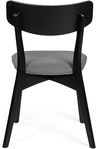 Miniatura 9 de Christopher Knight Home Chazz silla de comedor, 19.7 in de ancho x 19.7 in de profundidad x 31.1 in de alto, gris oscuro + negro mate