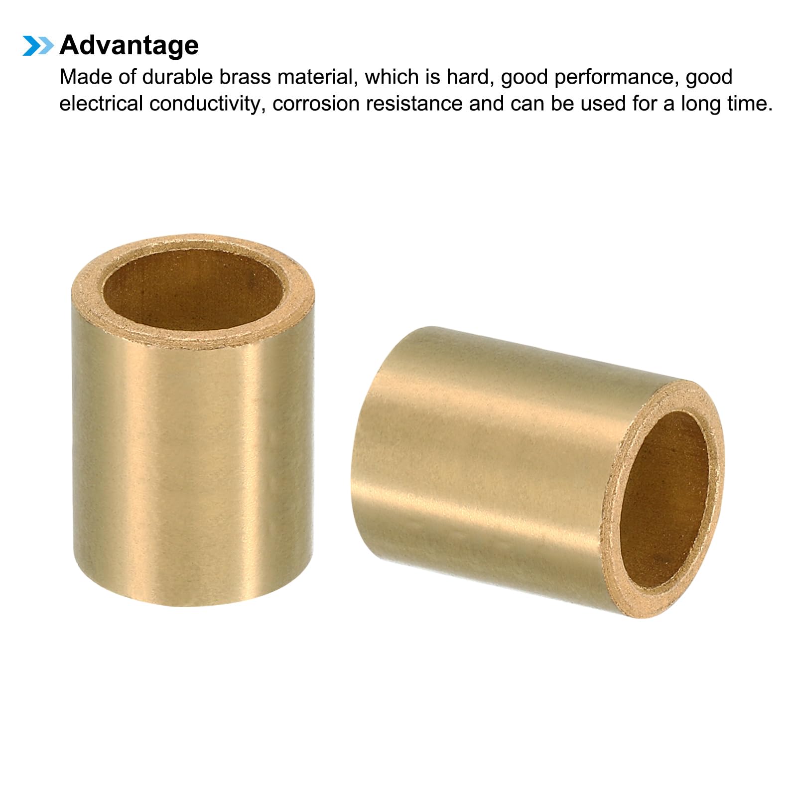 PATIKIL M16 Brass Spacers, 2 Pcs Metal Spacer Brass 16mm ID x 22mm OD x 25mm L Brass Spacers Screw Standoff for 5/8 Inch or M16 Screw - Image 4