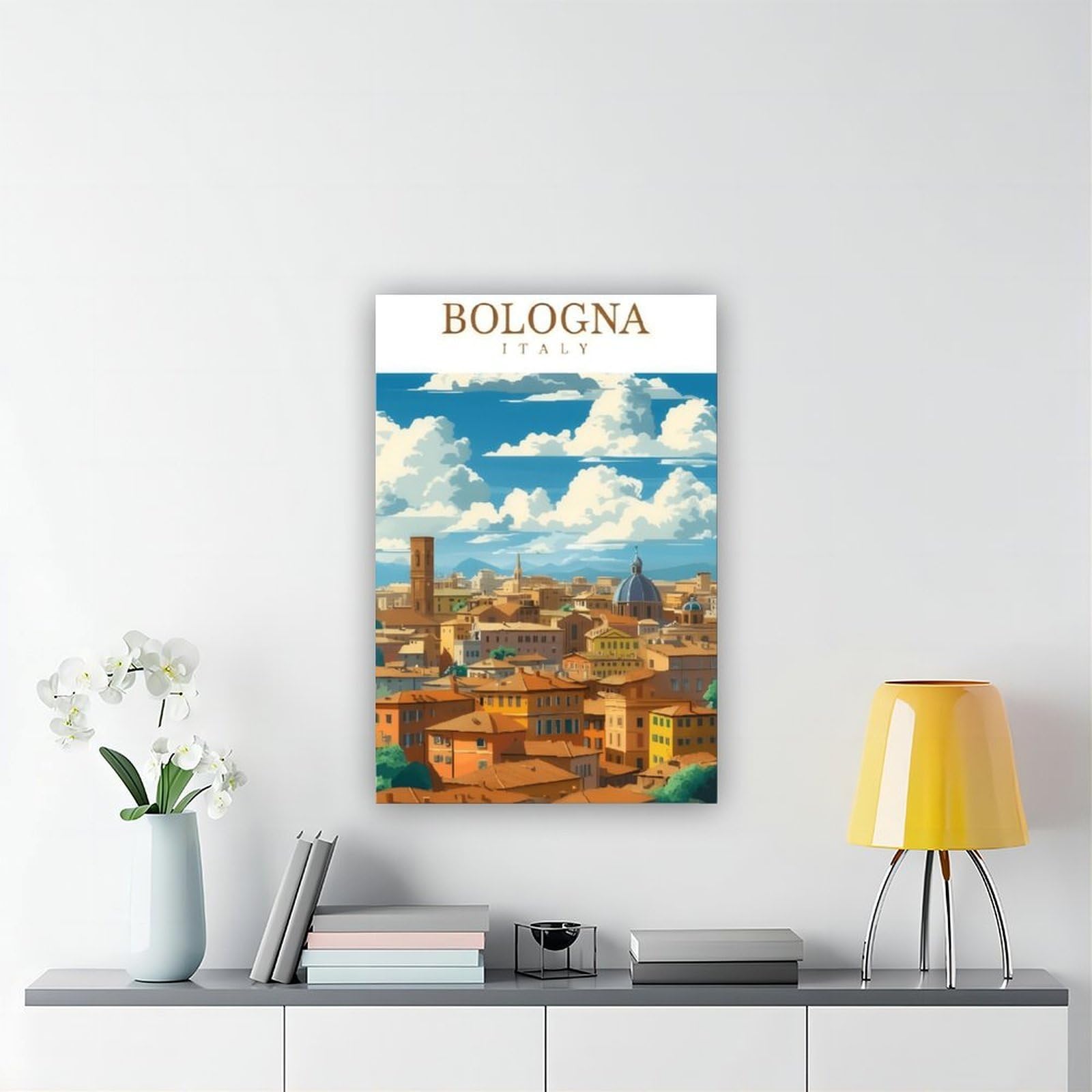 Poster su tela a tema viaggi Bologna, Italia (2), decorazione per camera da letto, ufficio, stanza, regalo, 40,6 cm L x 61 cm W
