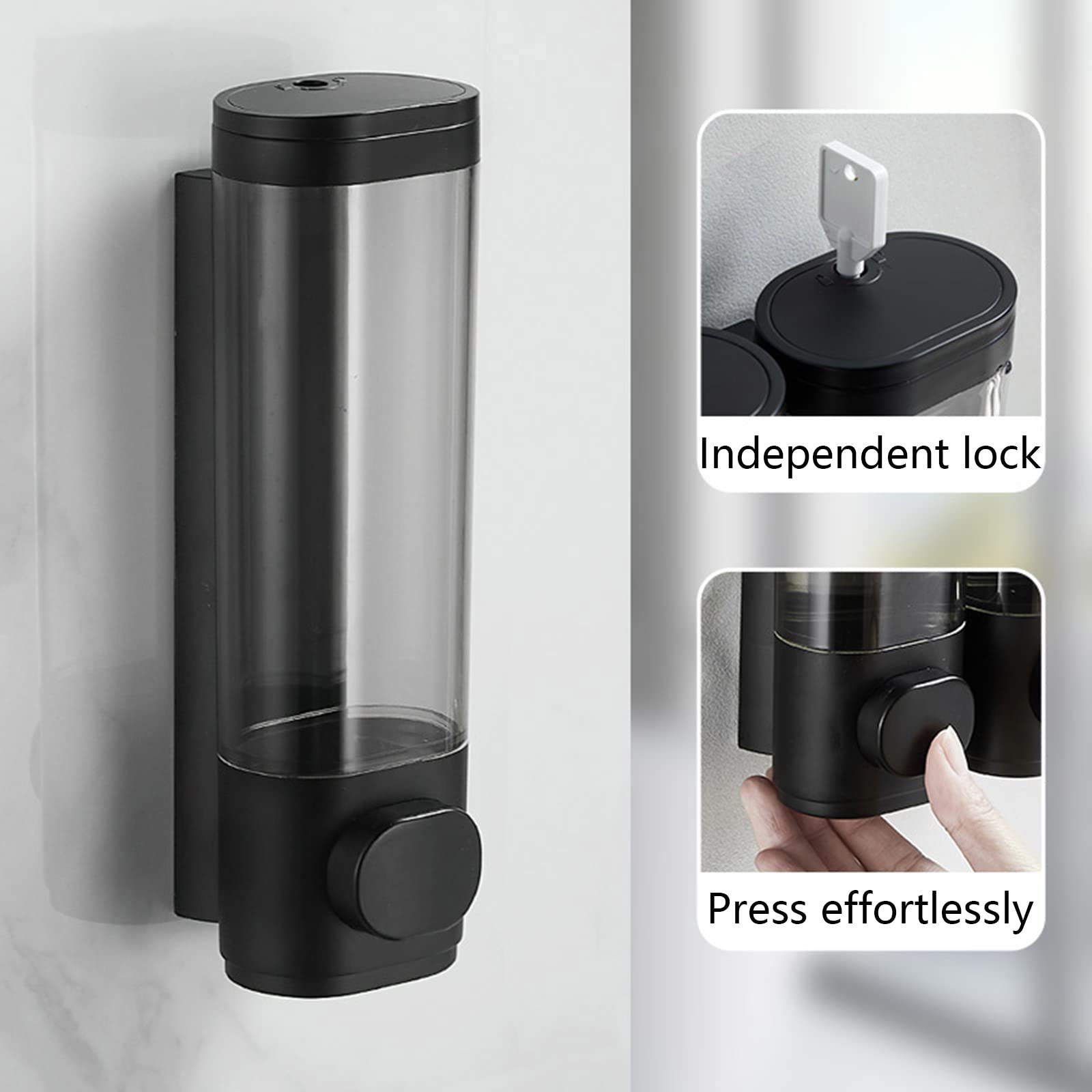 Dispensador de jabón Manual de 300 ml Dispensador de jabón de Prensa Manual montado en la Pared para Platos Loción líquida Gel de Ducha Cámara de champú de líquido para baño