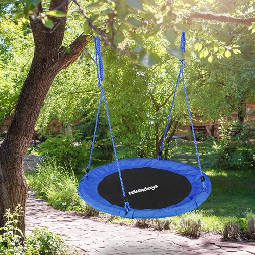 Nestschaukel Relaxdays für Erwachsene, Blau, Rund