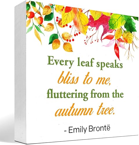 Miniatura 32 de Decoración de escritorio de otoño, Groovy Gobble Gobble Fall Thanksgiving Wood Block Sign Decoración de escritorio, caja de madera rústica de