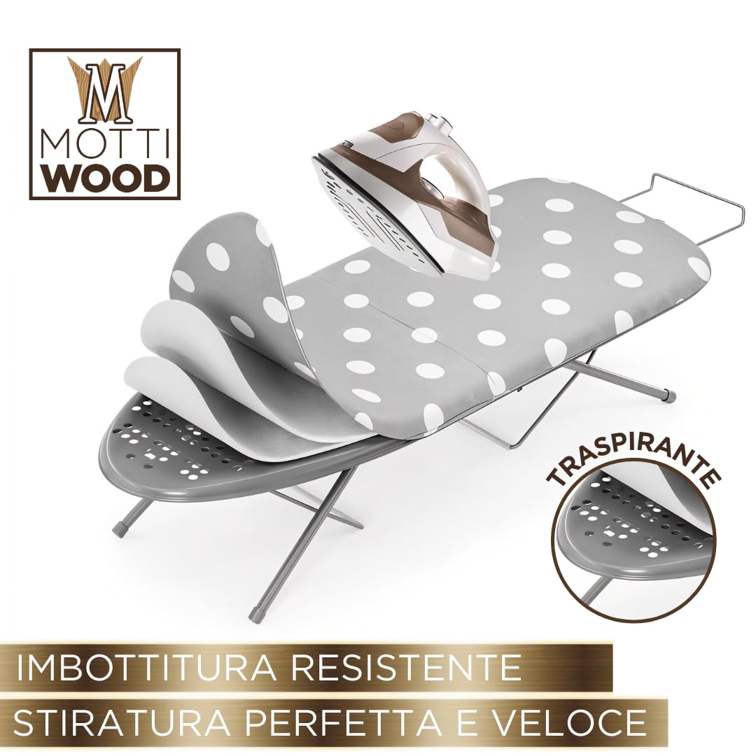 Asse da Stiro da Tavolo Pieghevole, Leggero e Salvaspazio, Piccola Tavola da Stiro da Tavolo, 4 Gambe Pieghevoli con Poggia Ferro, 6,2 x 43,2 x 30,5H cm, Super Stabile, Ideale per Stirarature Veloci
