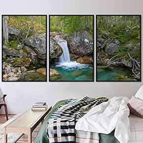 signwin 3 Piece Framed Canvas Wall Art Forest...