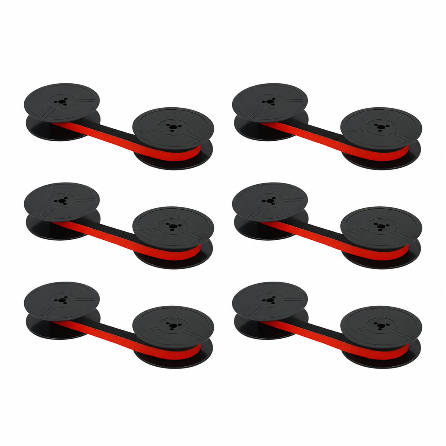 Printerfield Ruban pour Machine à Écrire, Double Bobine - Rouge et Noir (6 pièces)