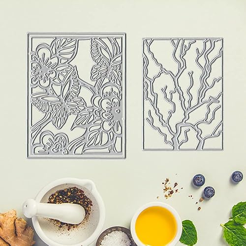 Miniatura 5 de Troqueles de flores de encaje de esquina para hacer tarjetas, decoración de fondo de flores, troqueles de corte para álbumes de recortes en papel de