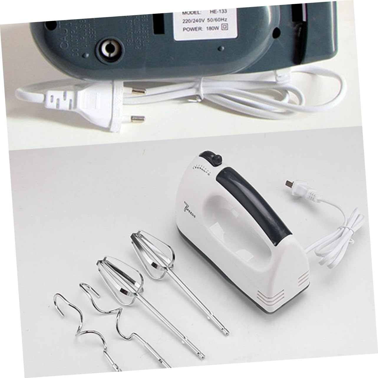 KICHOUSE Electric Egg Beater Speeds Control for Home Kitchen Electric Whisk for Mixing Eggs Milk Salad Baking Tool Compact Easy to Clean