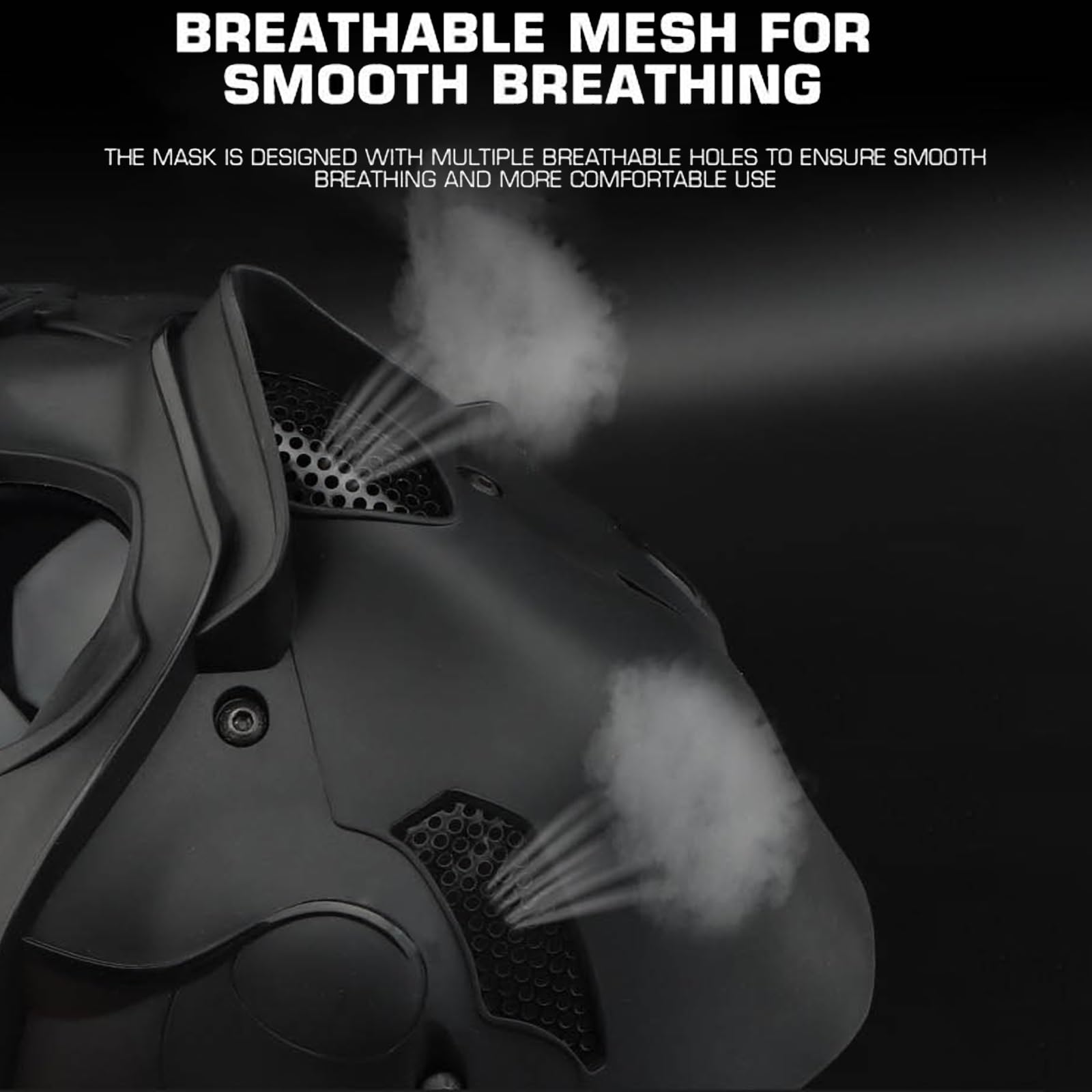 Set di maschere protettive for softair Maschera a pieno facciale con protezione for le orecchie for uomini adulti Donne BBS Paintball Shooting CS Giochi di sopravvivenza Cosplay