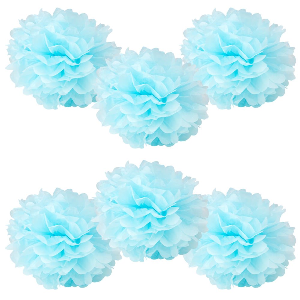 WYZworks Lot De 6 Pompons En Soie Pour Décoration De Mariage, Anniversaire, Fête Prénatale, Crèche, Rose Layette 20,3 Cm