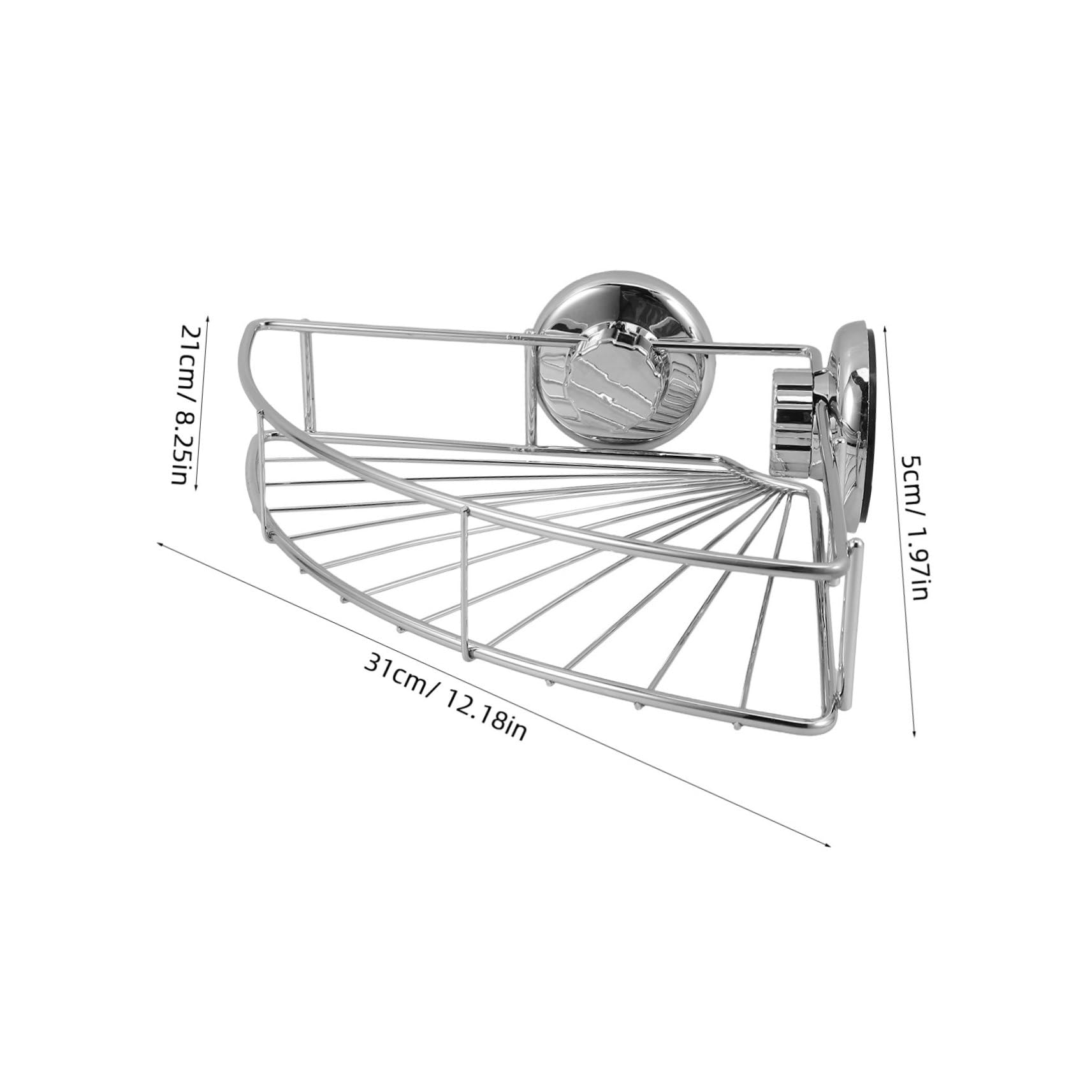 Garneck Acciaio Inox Mensola Design a Ventaglio Angolare, a Ventosa