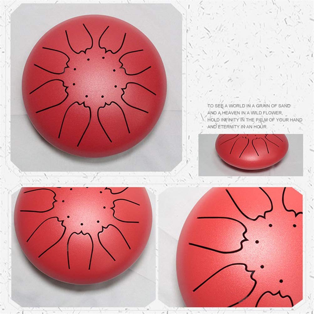 Tambour De Langue En Acier Allié, Tambour Suspendu De 6 Pouces Tambour À Main De Fleur De Lotus Tambour De Réservoir Instrument De Percussion Tambour En Acier Avec Baguettes Et Sacs De Transp