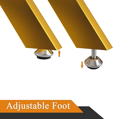 Miniatura 6 de Goujxcy Juego de 2 mesas auxiliares pequeñas de cristal, moderna mesa auxiliar cuadrada de vidrio templado transparente con patas de metal dorado,