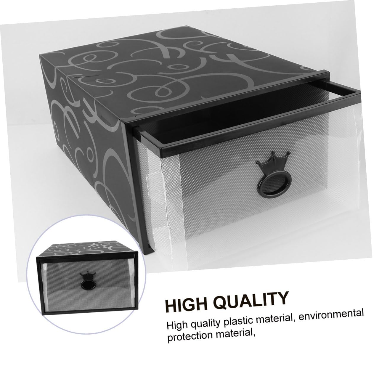 Housoutil Contenitore per Scarpe Trasparente Cassetto 33X23X14 CM Custodia Pieghevole in Plastica Ispessita Resistente All’Umidità Organizer Porta Scarpe Uomo e Donna per Armadio e