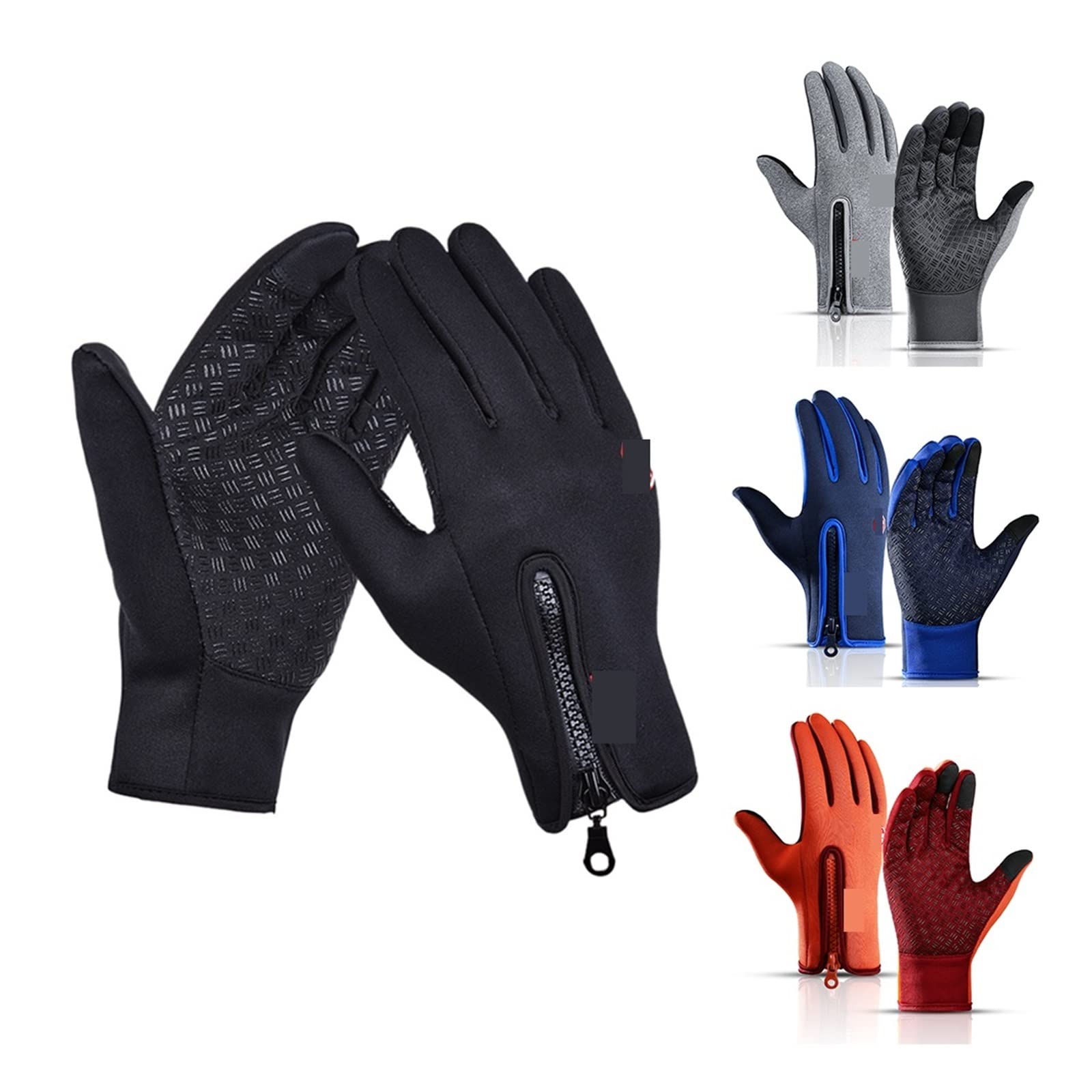 guanti da immersione, Guanti da ciclismo invernali uomo e donna, touchscreen, impermeabili, antivento, antiscivolo, alla moda, neri(Blu,XL)