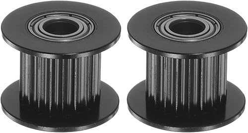 2pcs 2GT Polea tensora 20 dientes 0.197 in diámetro 0.709 in diámetro correa de aluminio para 0.394 in ancho cinturón 3D impresora CNC accesorios de