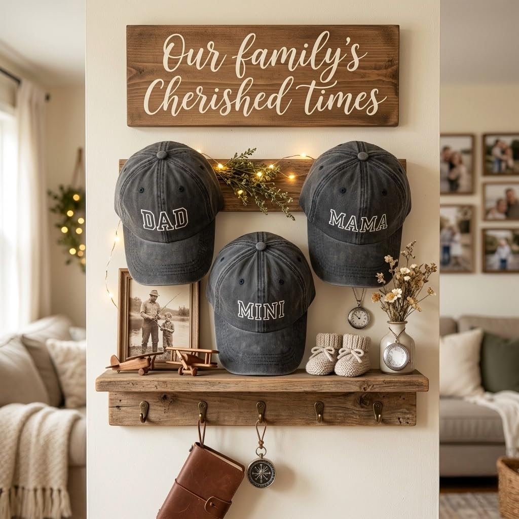 Confezione da 3 cappellini baseball abbinati genitore-figlio regolabili in cotone lavato con ricamo DAD MAMA Ideali per attività all aperto famiglia Regali la Festa del Papà della Mamma e le tappe imp