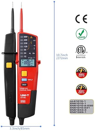 UNI-T Uni-trend Multimeter clamp meter UT15B UT15C AC/DC Voltage Tester UT18D UT18C UT18E RCD Handheld Digital Multimeter 690V Display Continunity Voltmeter(UT18E)