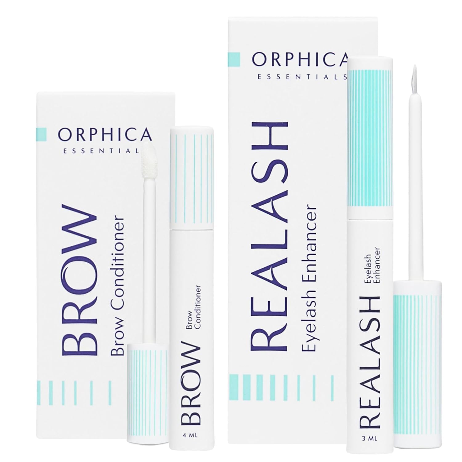 ORPHICA Brow & Realash Set - Siero per ciglia 3 ml + Siero per sopracciglia 4 ml - Balsamo per una crescita visibile, Gel stimolante per la crescita dei capelli