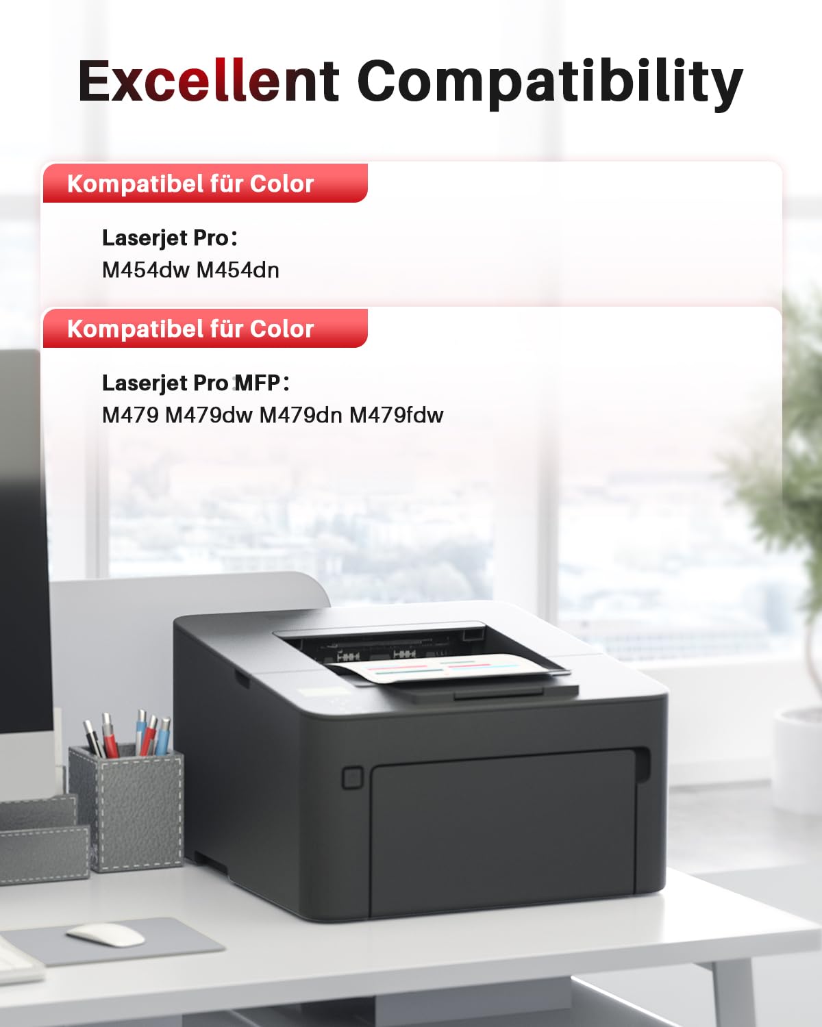 Halloya Toner 415A nero con chip compatibile con HP 415A Toner W2030A per toner HP Color Laserjet Pro MFP M479fdw M479fnw M479dw M479fdn M454dw M454dn