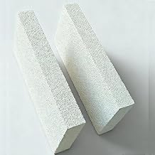 2300-FInsulating Fire Brick,Heat Insulation Block, Low Thermal Conductivity, 1.25"x 4.5"x 9"Fire Bricks for Wood Stove,Fireplaces,Brick Fireplace,White2 Pieces