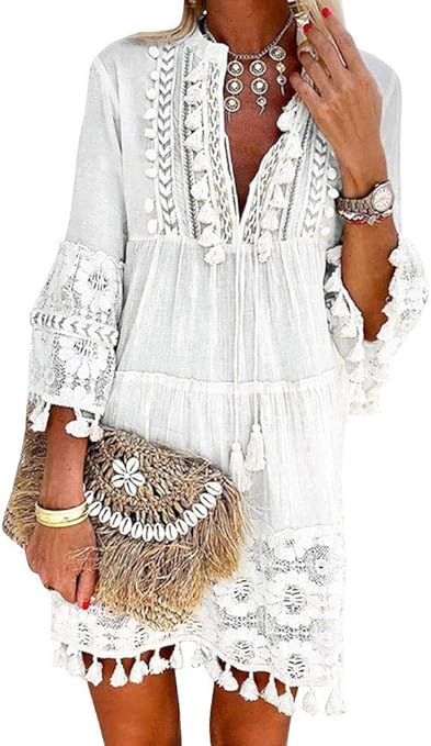 Robe Femme Été Lin Fleurie Sans Manches Grande Taille Décontractée Trapèze Ample Col Rond De Plage Fluide Bohème Coton Tunique Chic Longue Vacances Élégante Casual éTé Elegant Casuel Leurs Robes