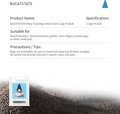 Miniatura 8 de BUCATSTATE Arena de baño de carbón activado, arena de baño de hámster sin polvo para hámsters enanos, hámsteres sirios, jerbos, ratones, degus,
