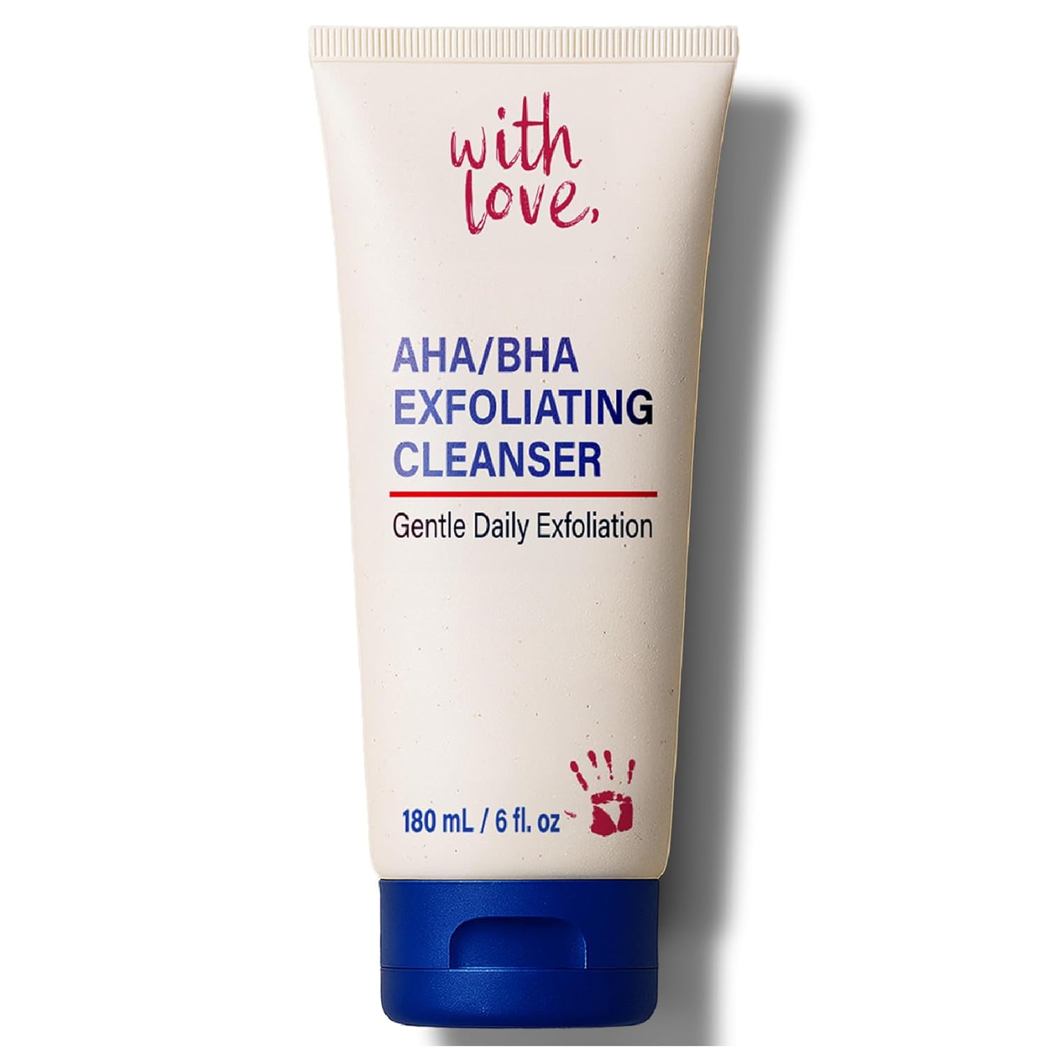 AHA/BHA Daily Exfoliating Face Wash, Deep Relief Glycolic Acid Cleanser for Acne-Prone Skin, AHA BHA Exfoliant Face Wash with Jojoba Beads