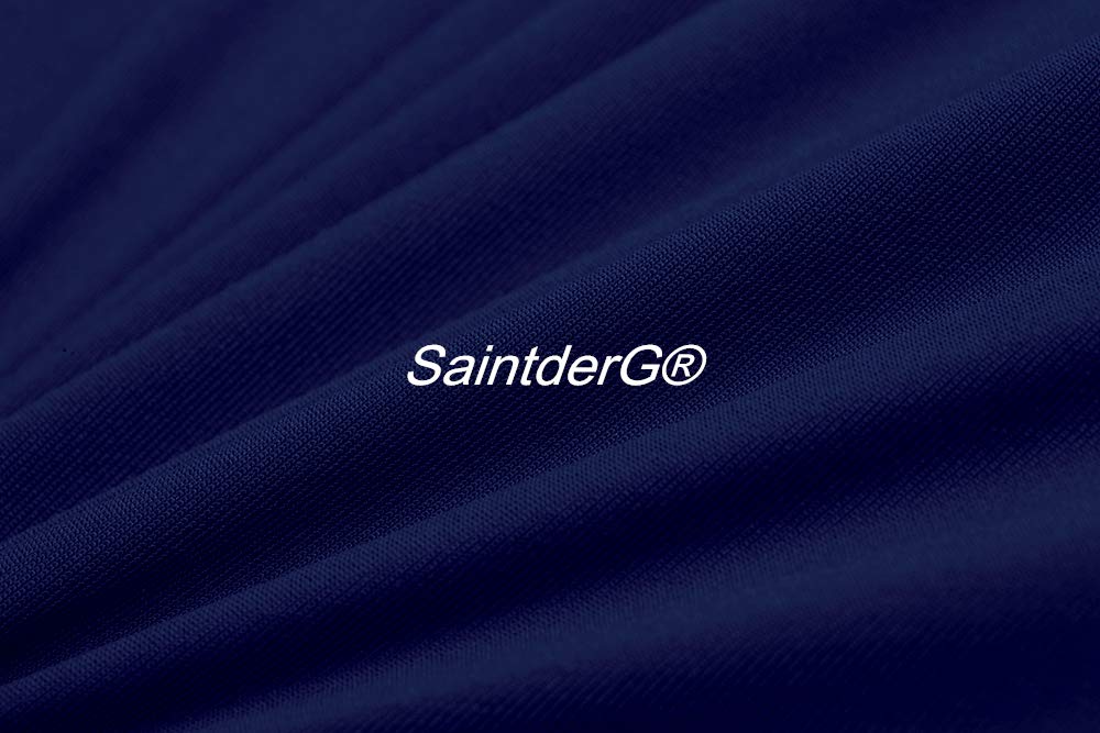 SaintderG® Coprisedie con schienale 6 pezzi, lavabile Estraibile, molto facile da pulire e resistente, coprisedile, moderna sala da pranzo, hotel, arredamento ristorante (Blu navy, 6 pezzi)