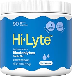 Hi-Lyte Electrolytes Powder Mix - Unflavored Hydration Support for Daily Wellness, Fasting, Keto - Sodium, Potassium, Magnesium, Vitamins - No Sugar, No Carbs, Clean Ingredients