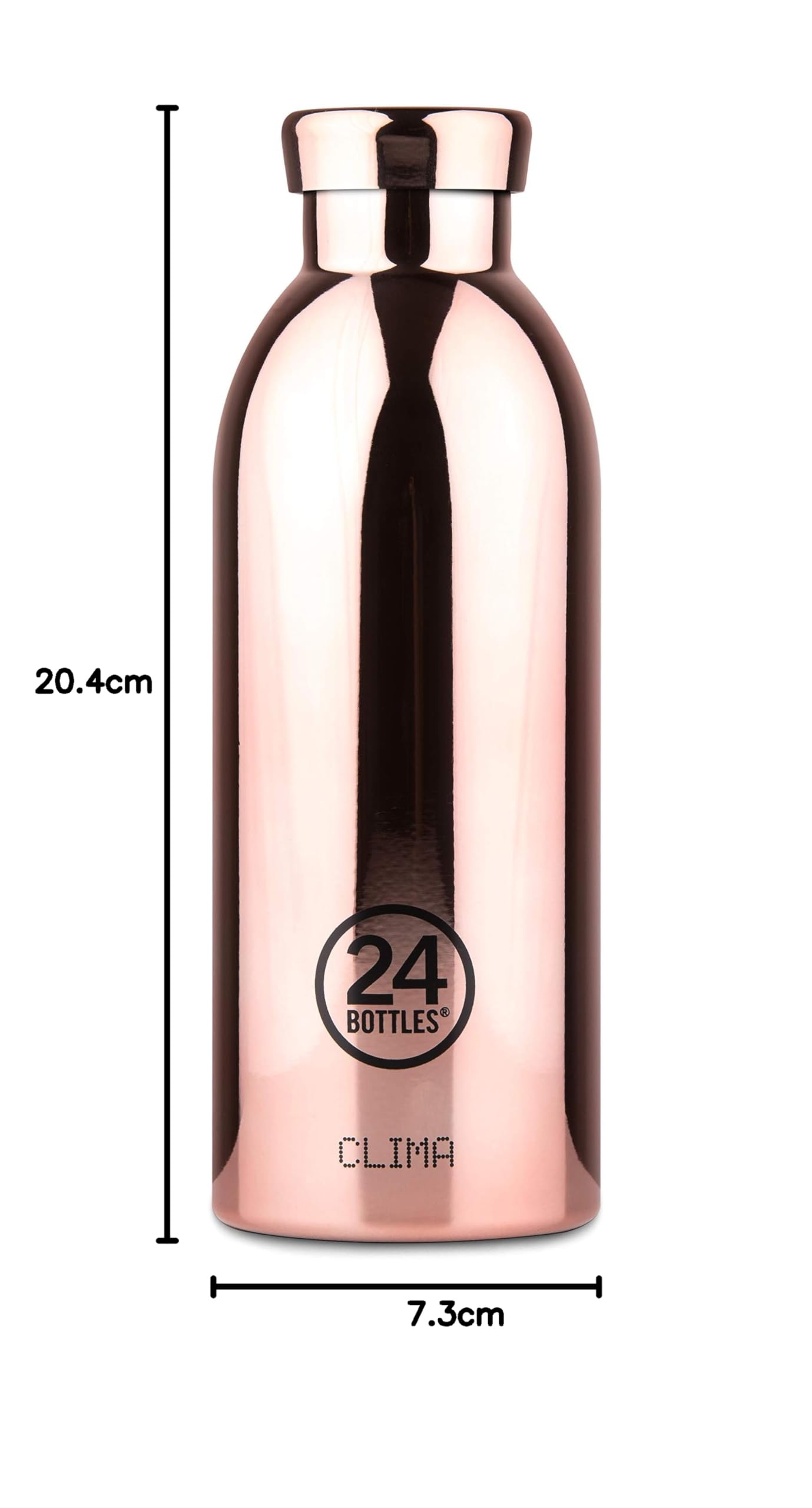 24 Bottles Clima Bottle Isolierflasche aus lebensmittelechtem Edelstahl in der Farbe Rose Gold, 500ml | 24Bottles Clima Bottle 500 ml – Rose GoldLa Clima Bottle 24Bottles Rose Gold è la borraccia termica elegante e versatile, p