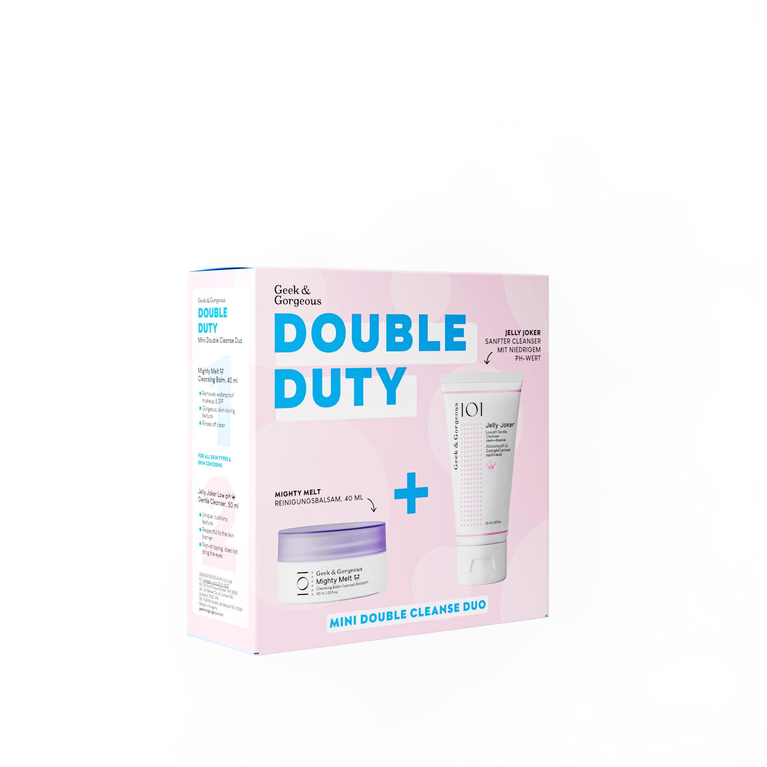 Geek & Gorgeous Double Duty – Double Cleanse Duo – Mighty Melt Mini (40 ml) + Jelly Joker Mini (50 ml)