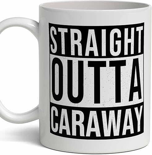 Regalo de apellido de alcaravea. Taza de café personalizada con signo de apellido. 11 onzas.