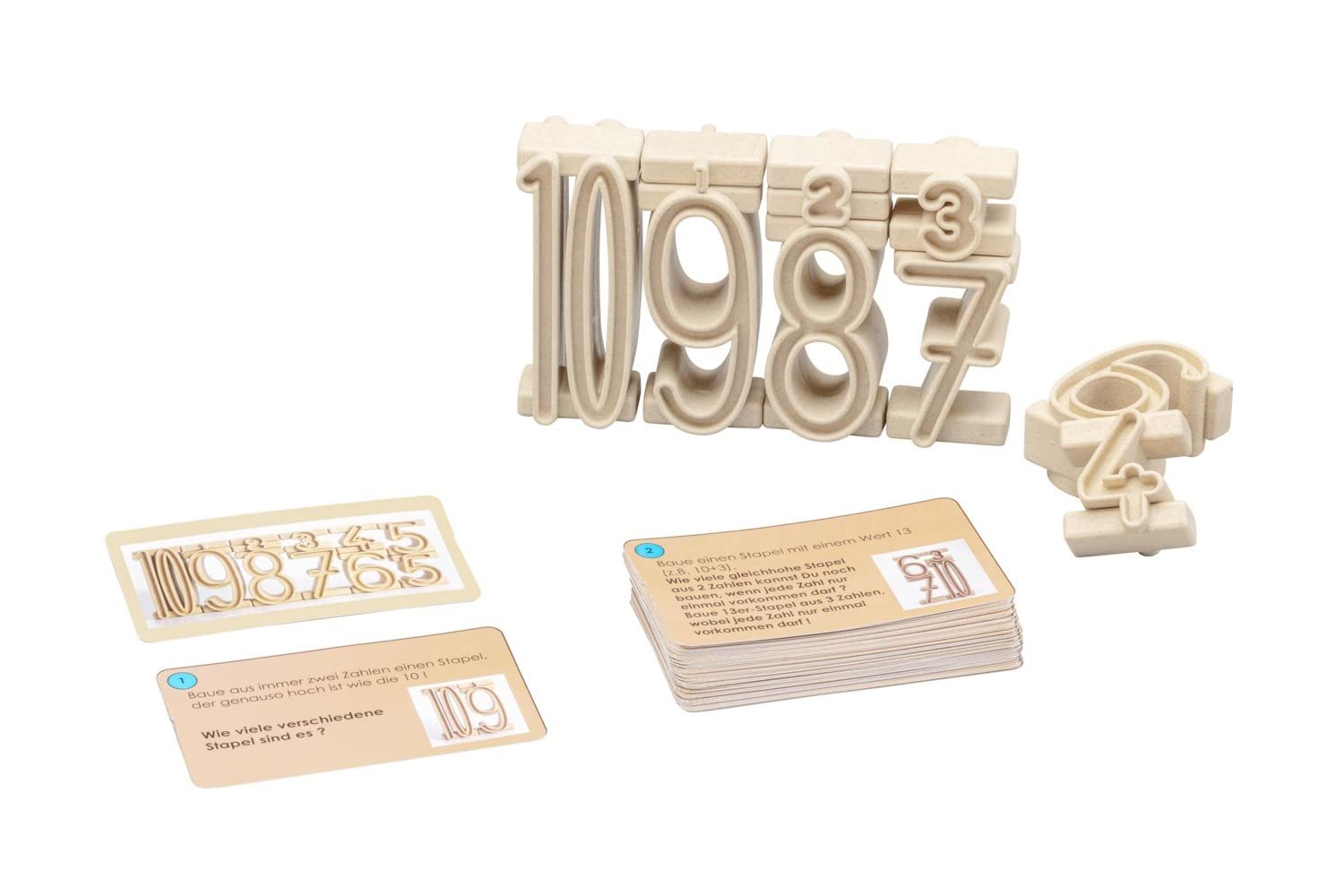Wissner aktiv lernen 080050.000 - 42 Aufgabenkärtchen als Ergänzung zu den Stapelzahlen, Aufgaben mit Addition, Subtraktion, Multiplikation und Division, Lösungen auf der Rückseite