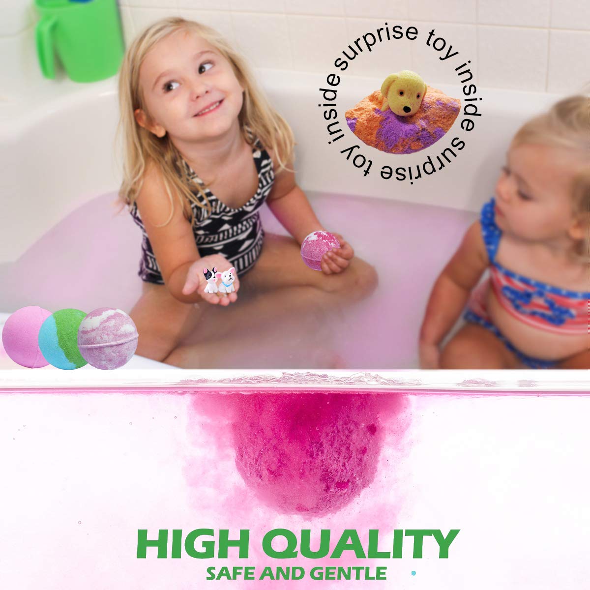 Bath Bombs for Kids with Puppy Toys Inside Kids Bath Bombs Organic Bubble Bath Fizzies Bomb 3.5 oz/per 12 Pcs Set Birthday/Christmas Surprise Gift for Girls & Boys : Beauty & Personal Care