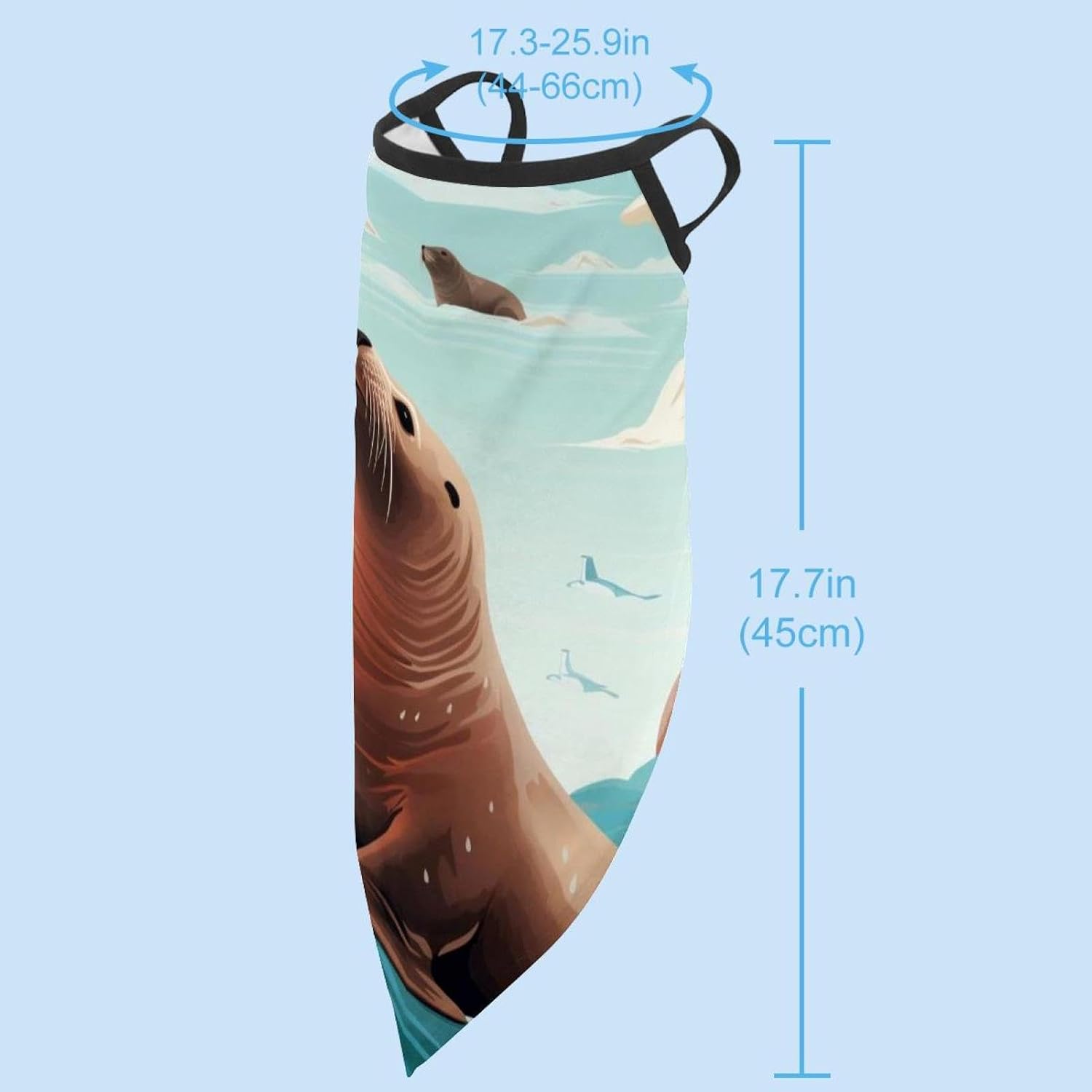4 Pieces Cooling Neck Gaiter Face Cover for Sun Protection Sea Lion Face Mask Reflective for Men Women Fishing Cycling Hiking