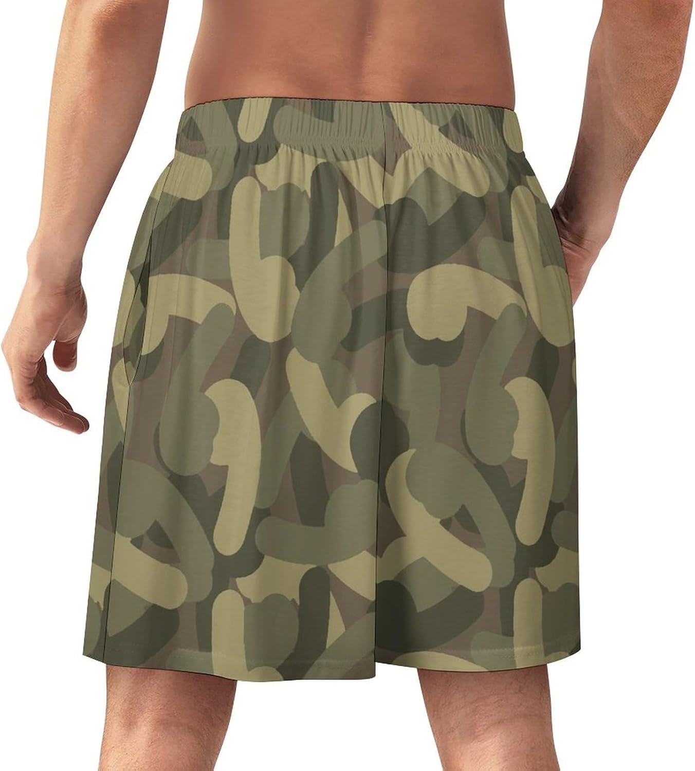 Penis Camouflage Men‘s Pajamas Shorts Casual Pajama Bottom Nightwear Pants Lounge Sleepwear