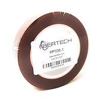 Vista 3 de Bertech cinta adhesiva de doble cara de poliamida, 4 mil de grosor con centro de 3 pulgadas, Ambar, 1