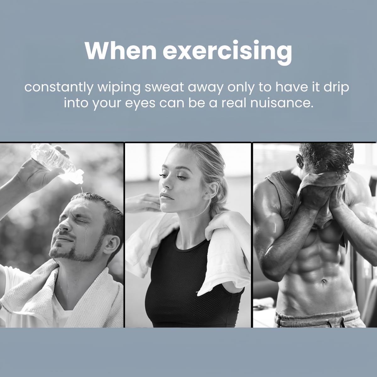 Moisture Wicking Sports Headband Breathable Quick Dry Sweat Control for Running Yoga Fitness Outdoor Activities