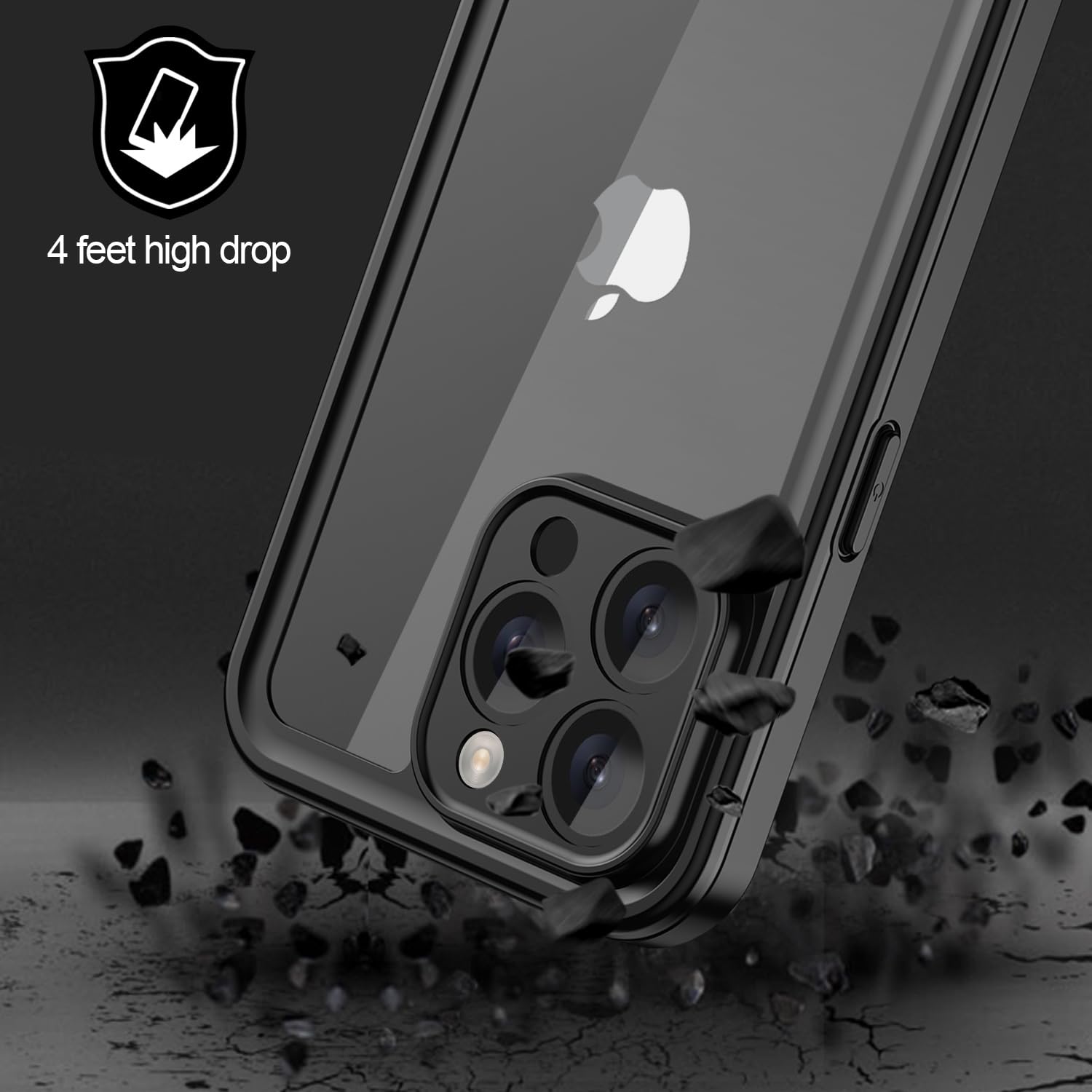 Funda impermeable para 15 Pro Max, resistente al agua a prueba de golpes IP68 de cuerpo completo, protector de pantalla integrado, duradero bajo el agua para 15 Pro Max cubierta