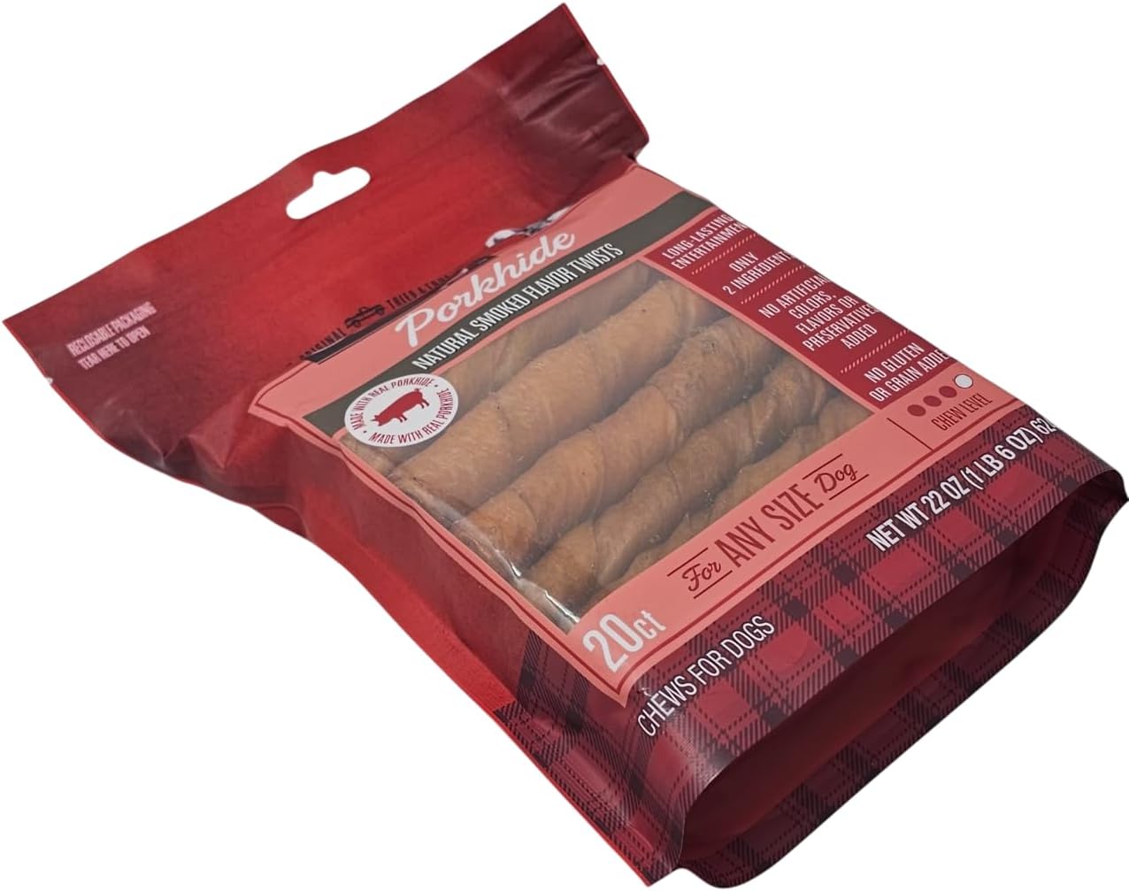 Ol' Roy Porkhide Natural Smoked Flavor Twists Chew Dog Treats, 22 Ounce Bag