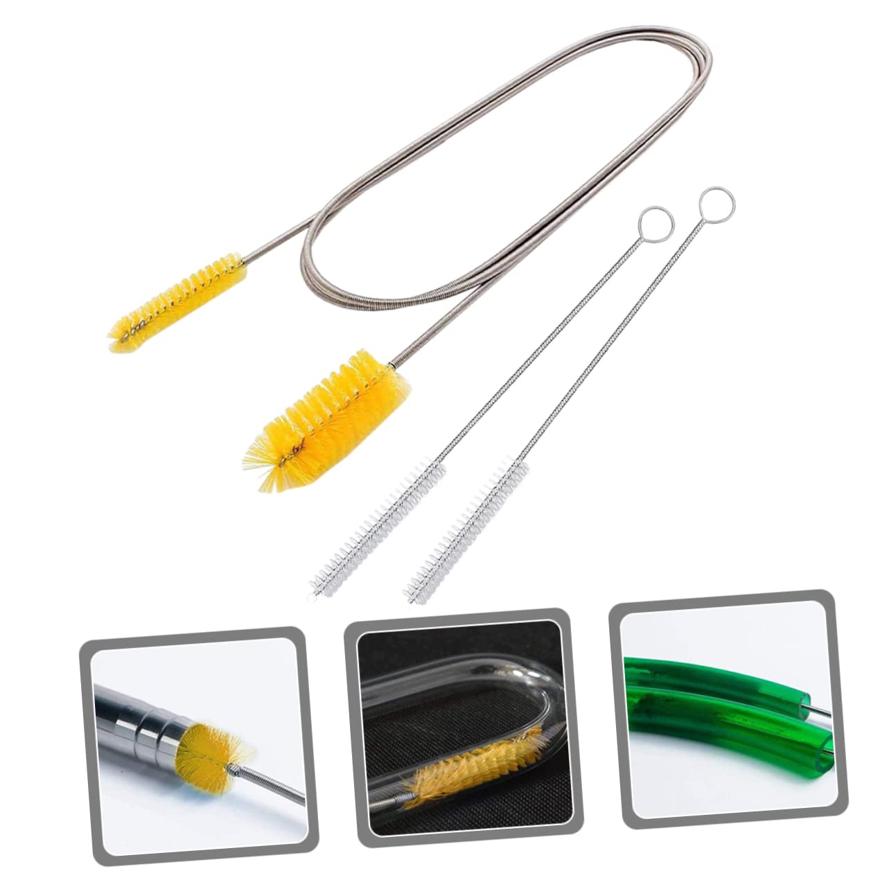 Kisangel 3 Juegos De Cepillos De Limpieza para Peceras Herramienta De Limpieza De Acuarios Cepillo De Suministro para Peceras Limpiadores De Tuberías para Fregadero Cepillo