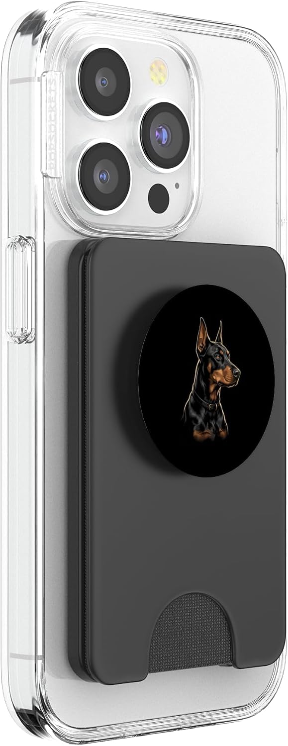 Doberman Pinscher Dobie Dog Animal PopSockets PopWallet for MagSafe image 4