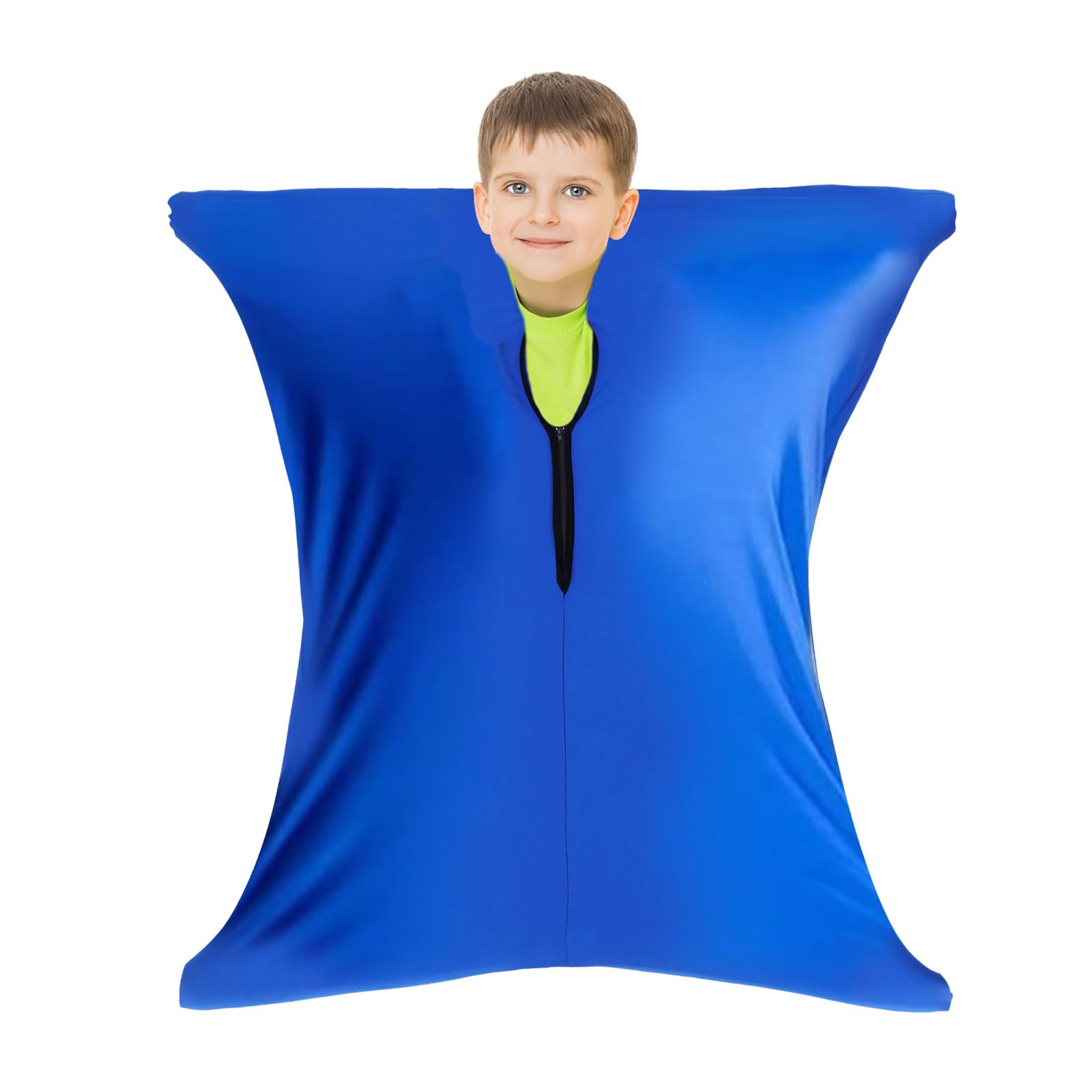 Ghshanog Sensory Body Sock,95x68cm Full-Body Wrap Stretchy Bodys Sox,Blue Sensory Stretchy Bodys with Zippered for ADHD Kids Autism Stress Anxiety Relieve