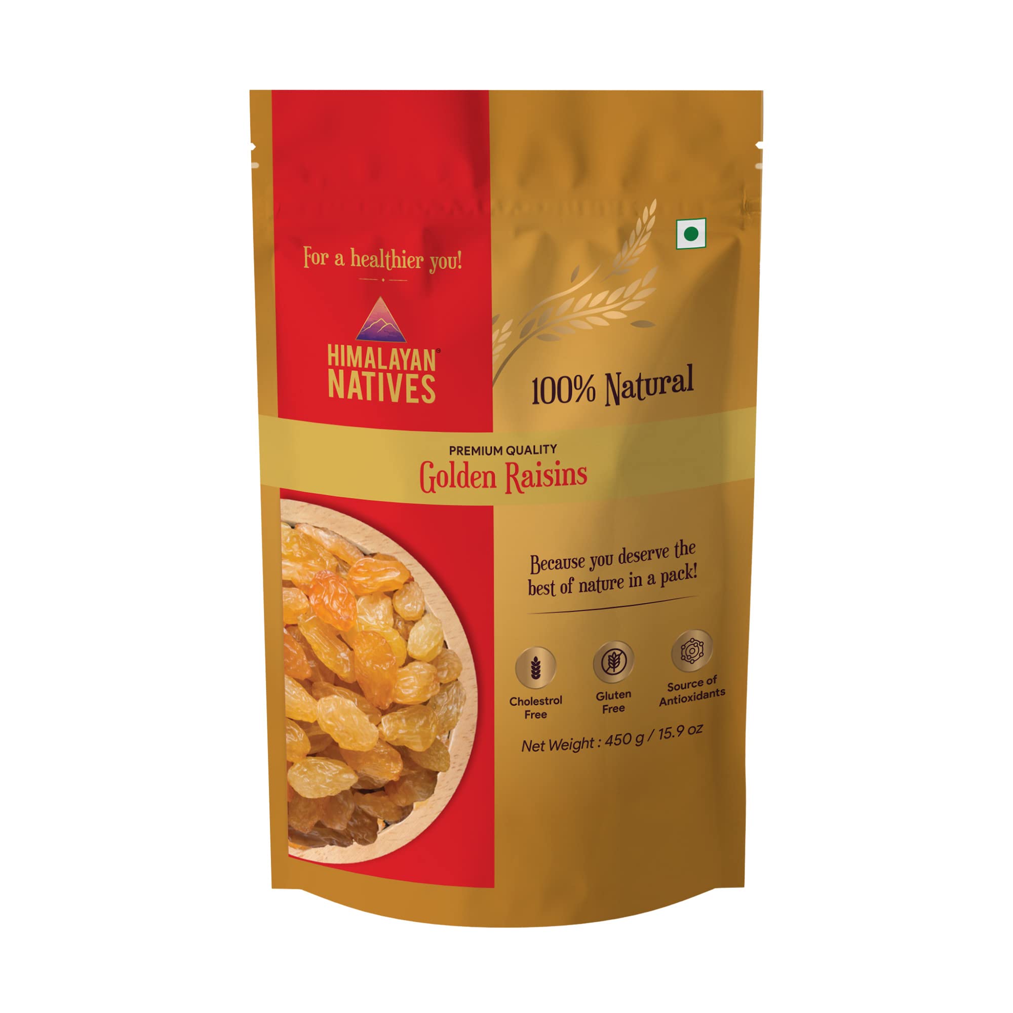 Himalayan Natives 100% Natural Premium Golden Raisins 450g | Protein & Fiber Rich Dry Fruit | Seedless Kishmish | Nutritious | Rich in Iron | Healthy Sweet Treats (B097HB4PRF) Amazon Price History, Amazon Price Tracker